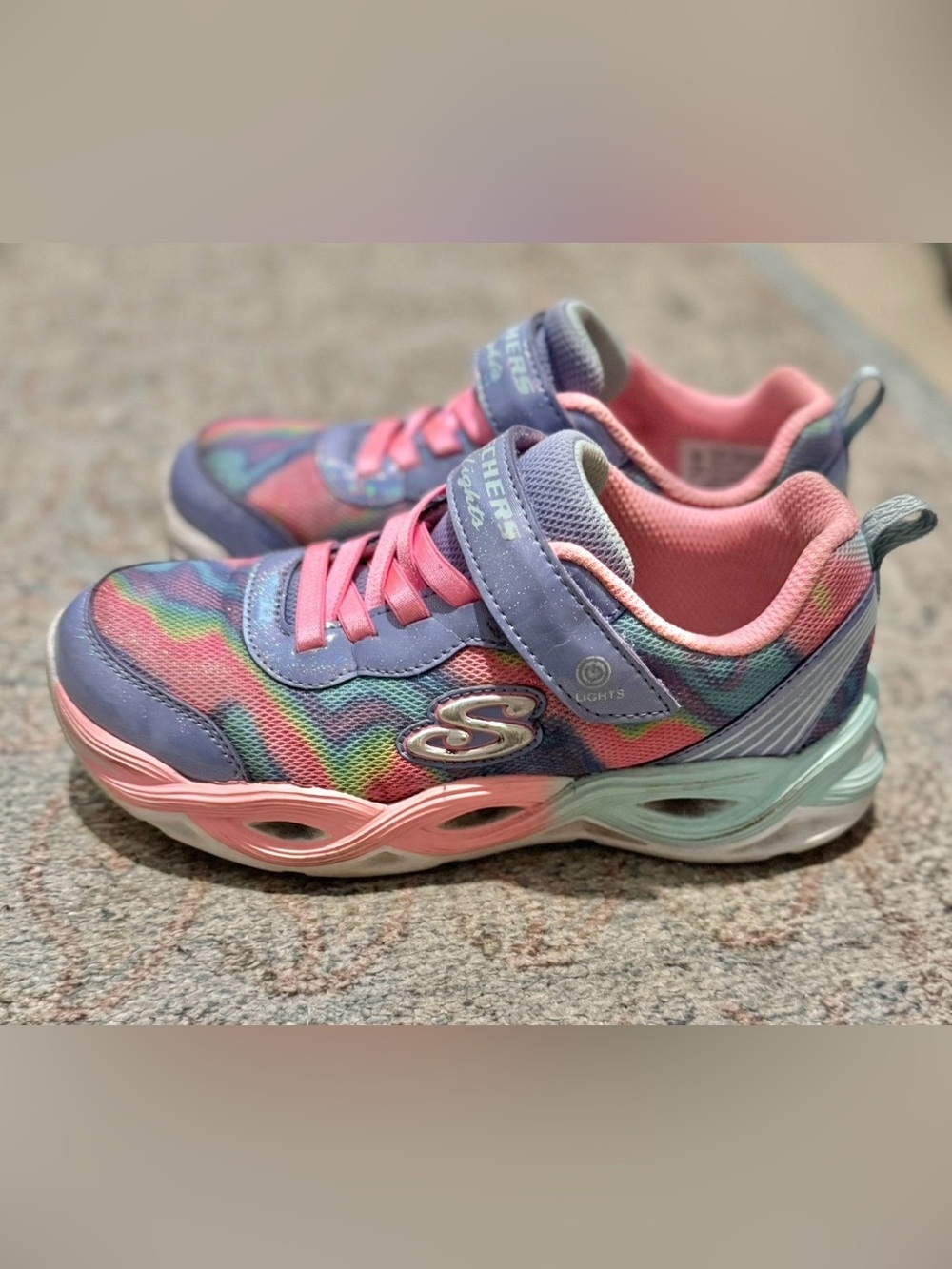 Skechers Kids Light-Up Sneakers in Pink, Purple and Mint